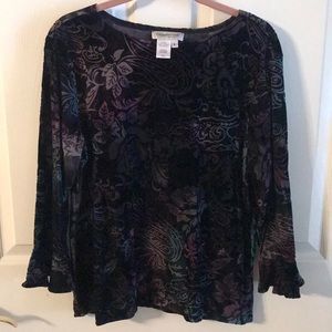 Coldwater Creek burnout velvet top